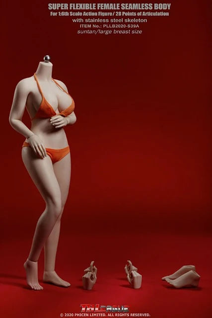 Tbleague Phicen 1/6 Weibliche Puppe mit superflexiblem Körper, ohne Kopf, sonnengebräunte/blasse Haut, kleine/mittlere/große Brust, 12 Zoll weibliche Actionfiguren