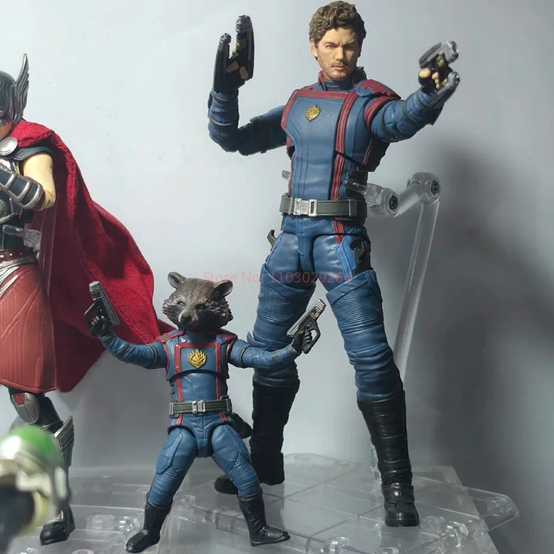 Original Bandai S.H.Figuarts Marvel Shf Star Lord Rocket Raccoon Guardians Of The Galaxy3 Action Figure Collection Gift