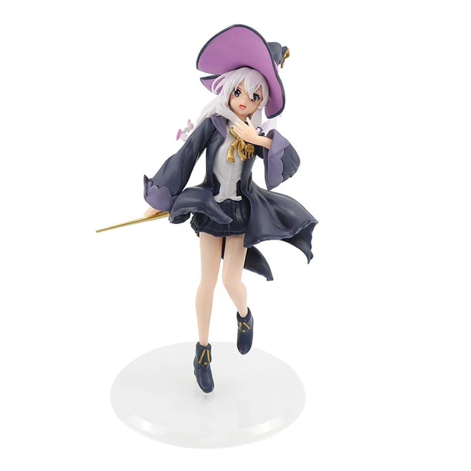 19-20CM New Anime Model Ilyina Sitting Posture Cute Design of Broom Figurines Model Toys Computer Desk Cake Decoration Toy