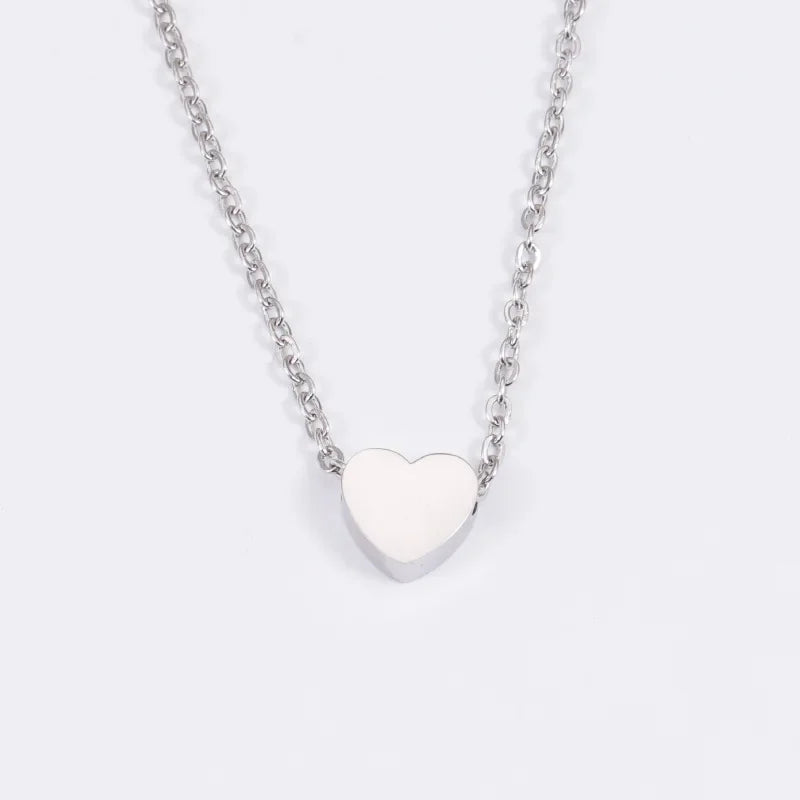 K Vergoldete Herzkette | Versilberte Halskette, süße, zierliche Halskette mit Liebesanhänger für Frauen, Geschenk für Mädchen, Geschenk für Frauen