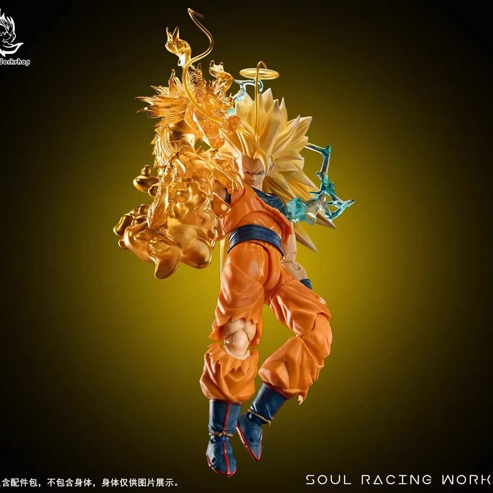 Spot  SSW Scout Workshop Dragon Ball SHF Super Saiyan SSJ3 Head Sculpture Special Effects Dragon Fist Statue Collection Gift
