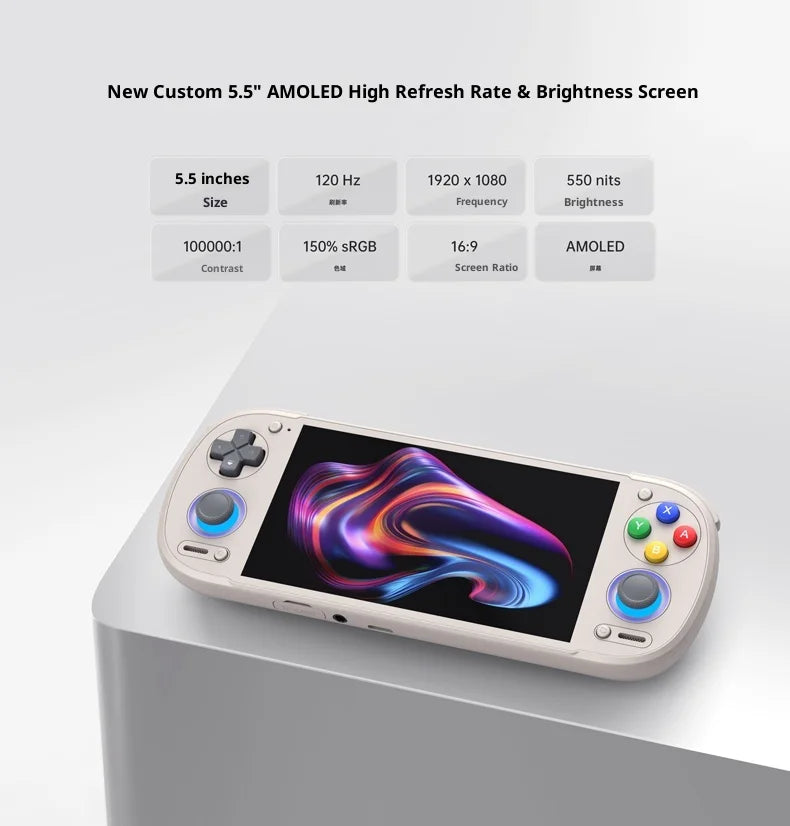 Retroid Pocket 6 RP6 Android Game Console 5.5Inch 1080P 120Hz AMOLED Screen 6000mAh Hall-Effect Trigger 8GEN2 Handheld Consoles