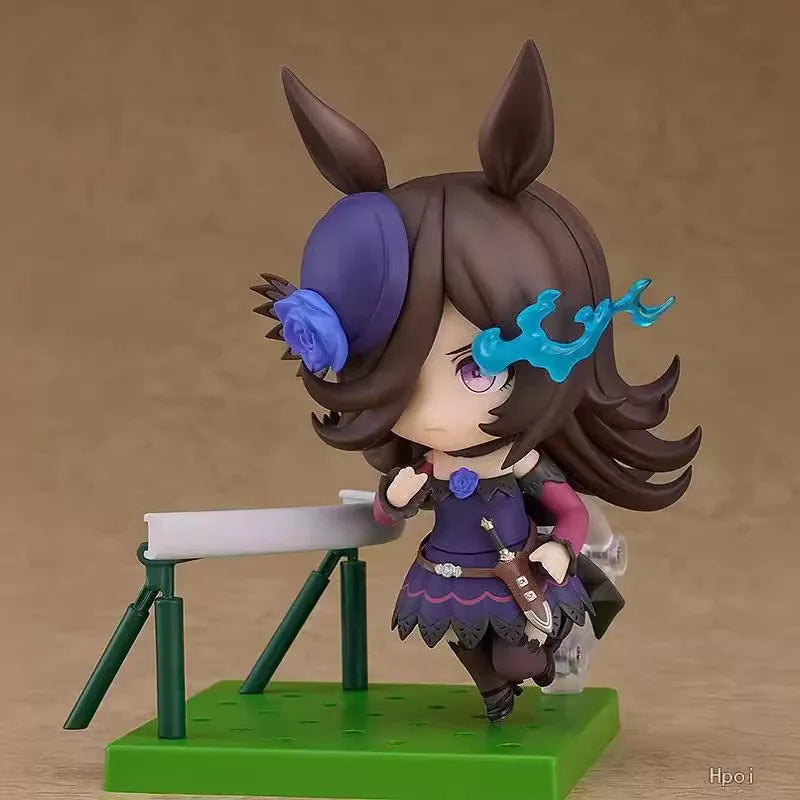 Game Pretty Derby Rice Shower q-version Joint mobility Action Figure PVC Model Statue Toy Doll Desk Decor Collectible Gift boxed