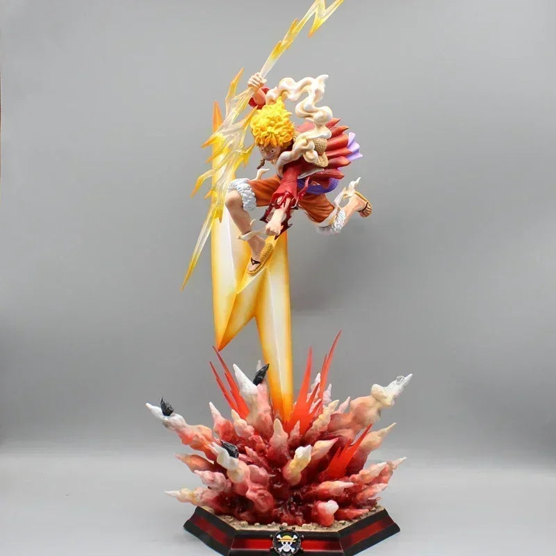 One Piece Anime Figures Gear 5 Luffy Sun God Nika Figure 50cm Pvc Figurie  Gk Statue Collectible Model Decoration Anime Kids Gif