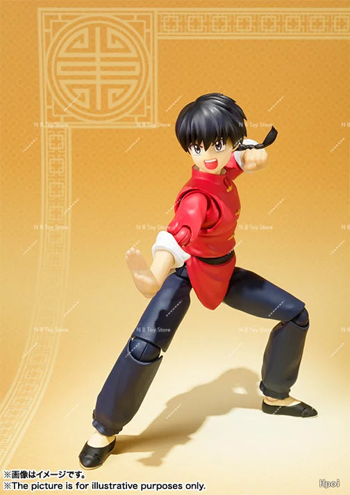 In Stock Origin BANDAI SH Doll Ranma Saotome Ranma 1/2 Inventory Anime Action Series Doll Model Toy Doll Gift
