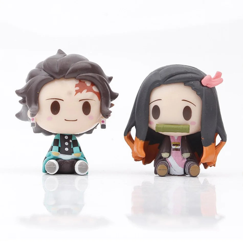 4pcs/set Demon Slayer Action Figure Kimetsu No Yaiba Kamado Tanjirou Nezuko Agatsuma Zenitsu Action Figure Anime Model Toys Gift