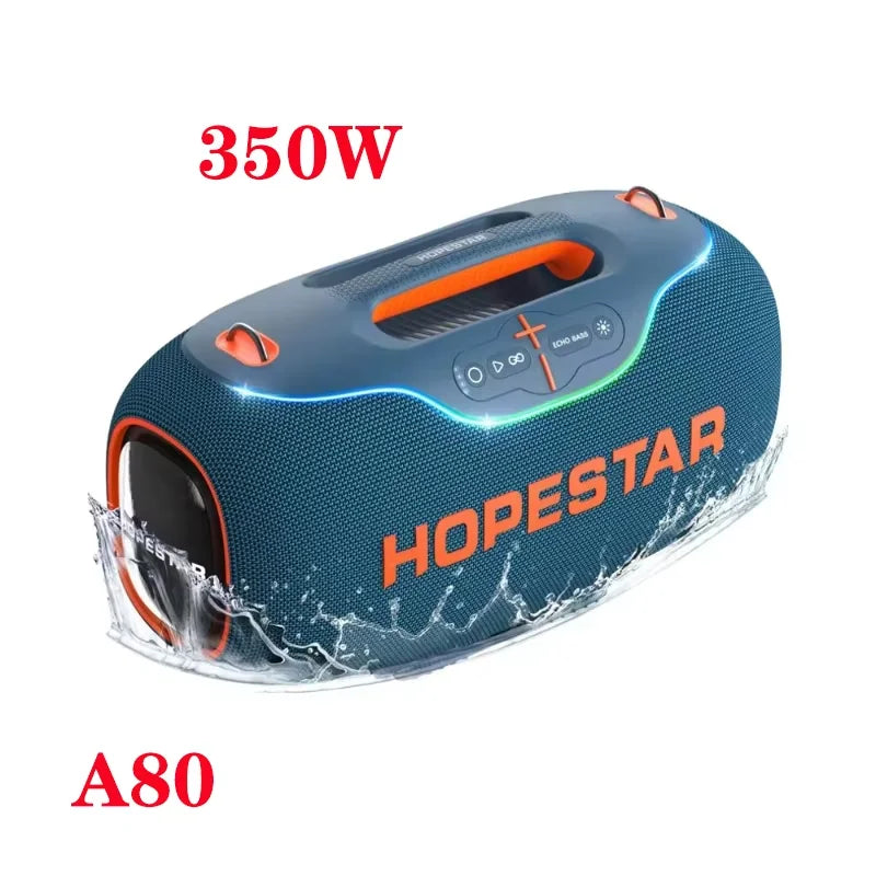 Hopestar A80 350W Output Portable Subwoofer Bluetooth Speaker High Quality Fashion Design LED TF Card AUX TWS IPX6 Waterproof