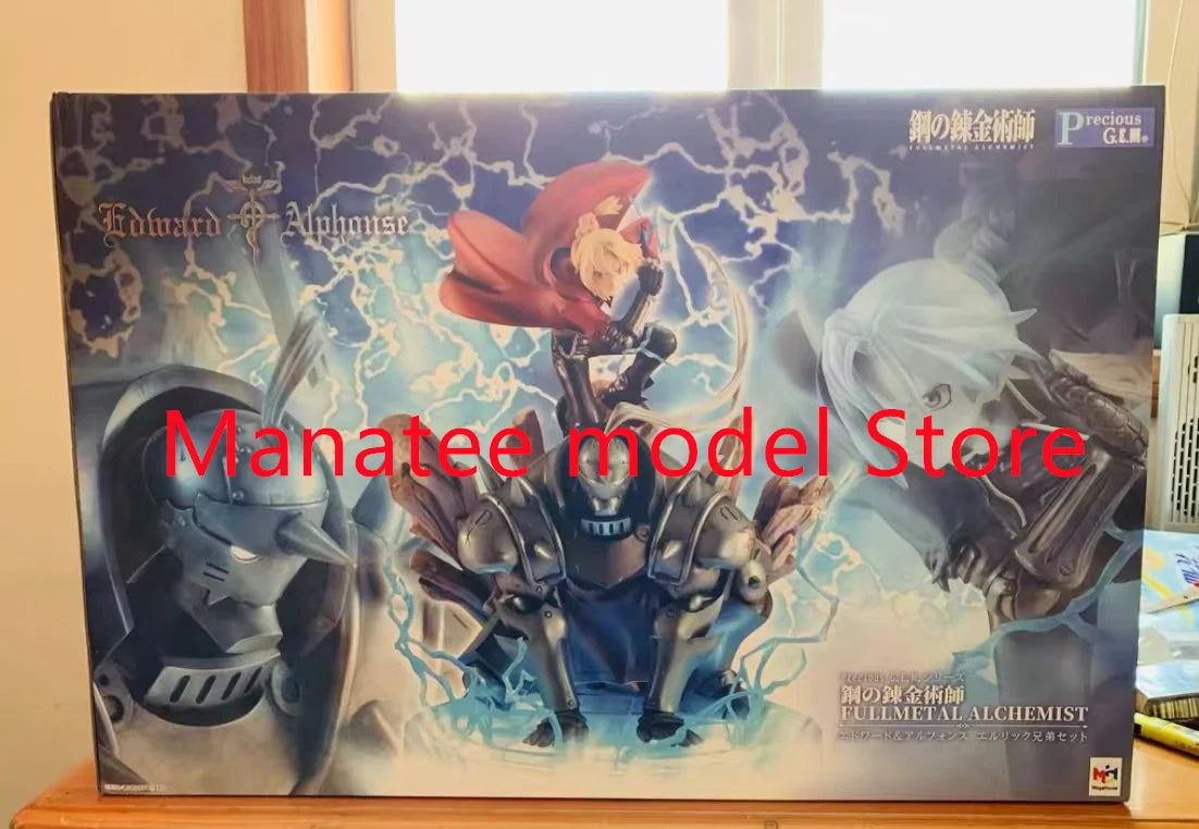 MegaHouse Original Fullmetal Alchemist Edward & Alphonse Elric Brothers Set PVC Action Figure Anime Model Toys Collection Gift