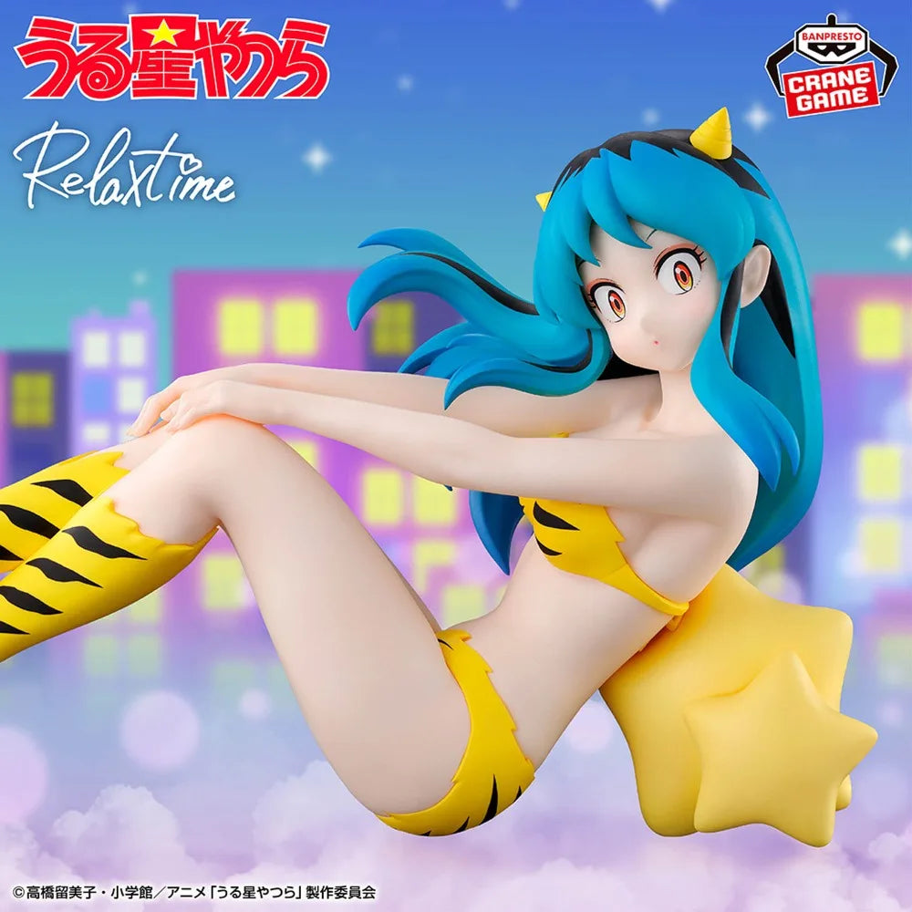 In Stock Bandai Original Genuine Banpresto Urusei Yatsura Relax Time LUM 4 Lamu 13cm Collections Model Toy Figures Birthday Gift