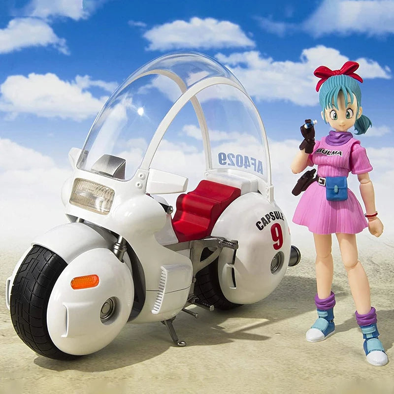 18см SHF Dragon Ball Фигурки Bulma's Motorcycle Hoipoi Capsule No. 9 Екшън фигурка PVC колекция Bulma Goku Фигурка Модел играчки