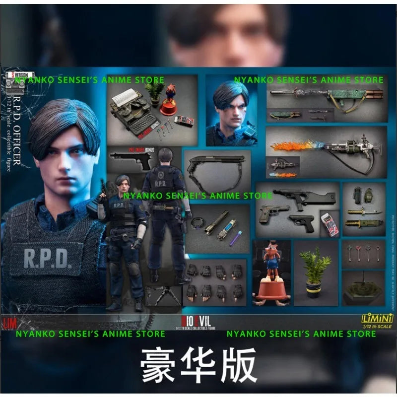 In Stock LimToys Resident Evil Leon S. Kennedy R.P.D. Officer 1/12 Action Figure Anime Model Trendy Toy Desktop Doll Collectible