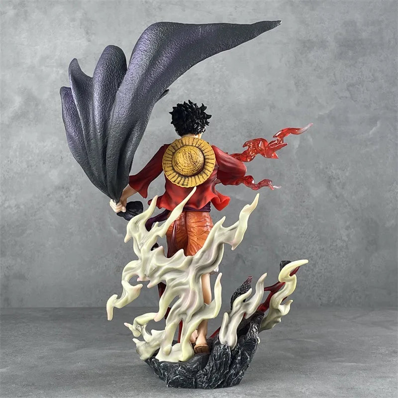 Hot 28cm Anime One Piece Luffy Figure Color Of Armament Gk Haki Four Emperors Statue Pvc Action Figurine Collection Model Toy