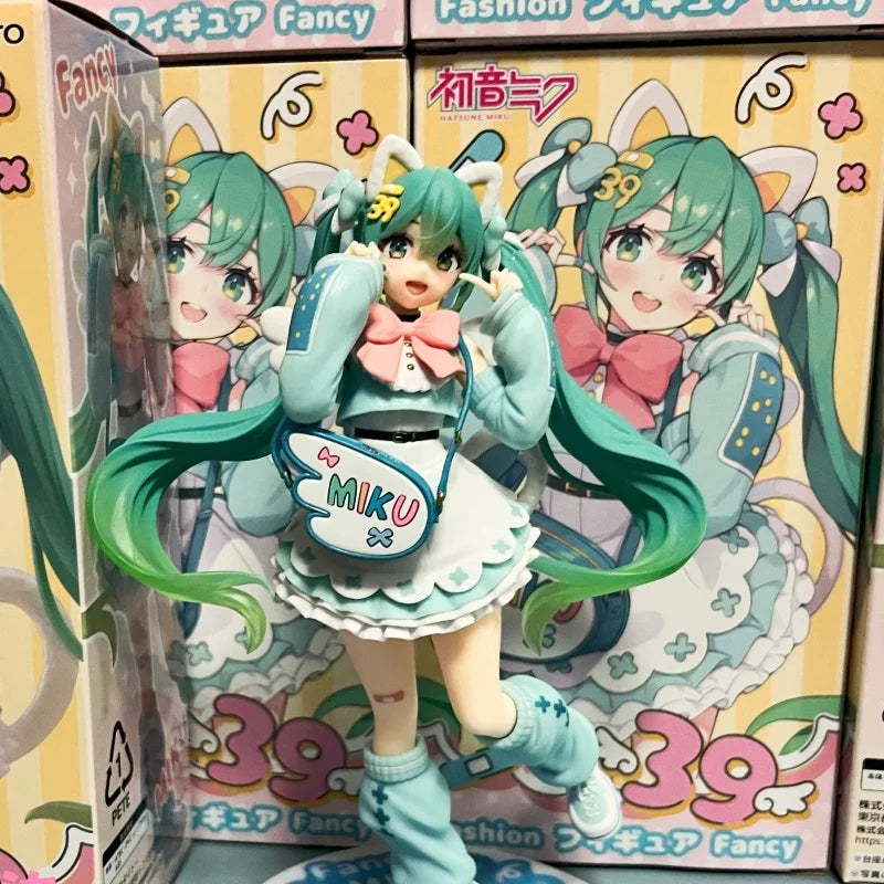 Original Taito Fashion Piapro Vocaloid Hatsune Miku Fancy Ver. Pvc Anime Figures Action Figure Collectible Model Kt Children Toy