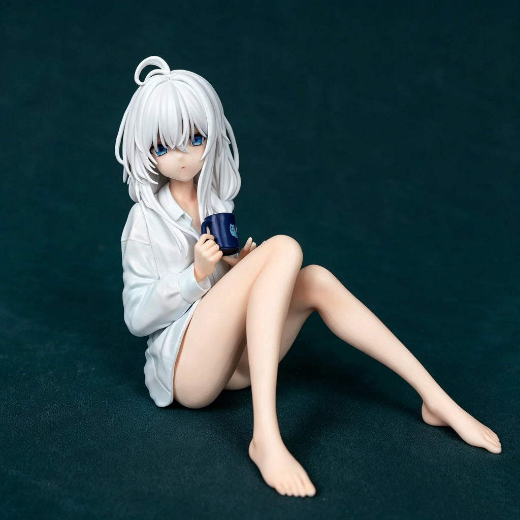 Hot The Journey Of Elaina Elaina Sitting In Pajamas Anime Girl Figure 11cm Model Statue Collection Desktop Decoration Toys