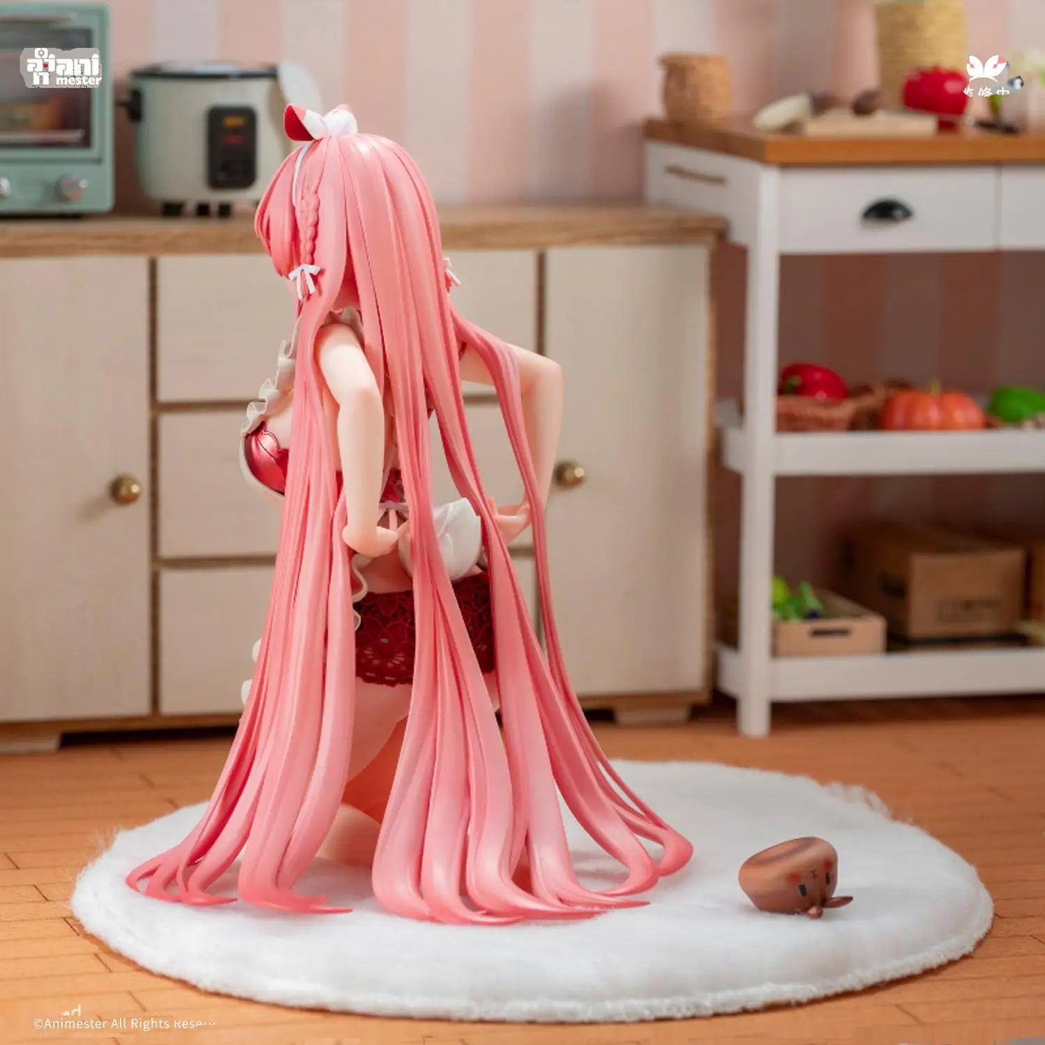 In Stock AniMester White Rabbit Rosu -Apron Ver. 1/7 Desktop Cute Doll Anime Action Figure Toy Gift Model Collection