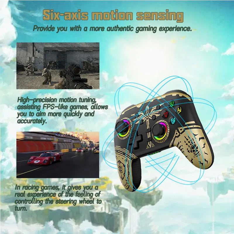 Wireless Gamepad For Pro Switch Elite BT Controller for Switch OLED/Lite Joystick For PC/Steam Deck With 6 Axis