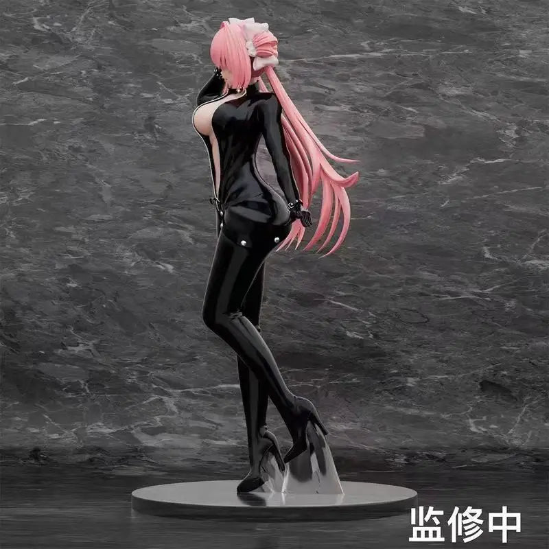 Anime Miss Lizzy Agent Figure Black Tight Suit Pink Hair Pvc Statue Smooth Touch Paint Desktop Decor For Anime Fans Wholesale