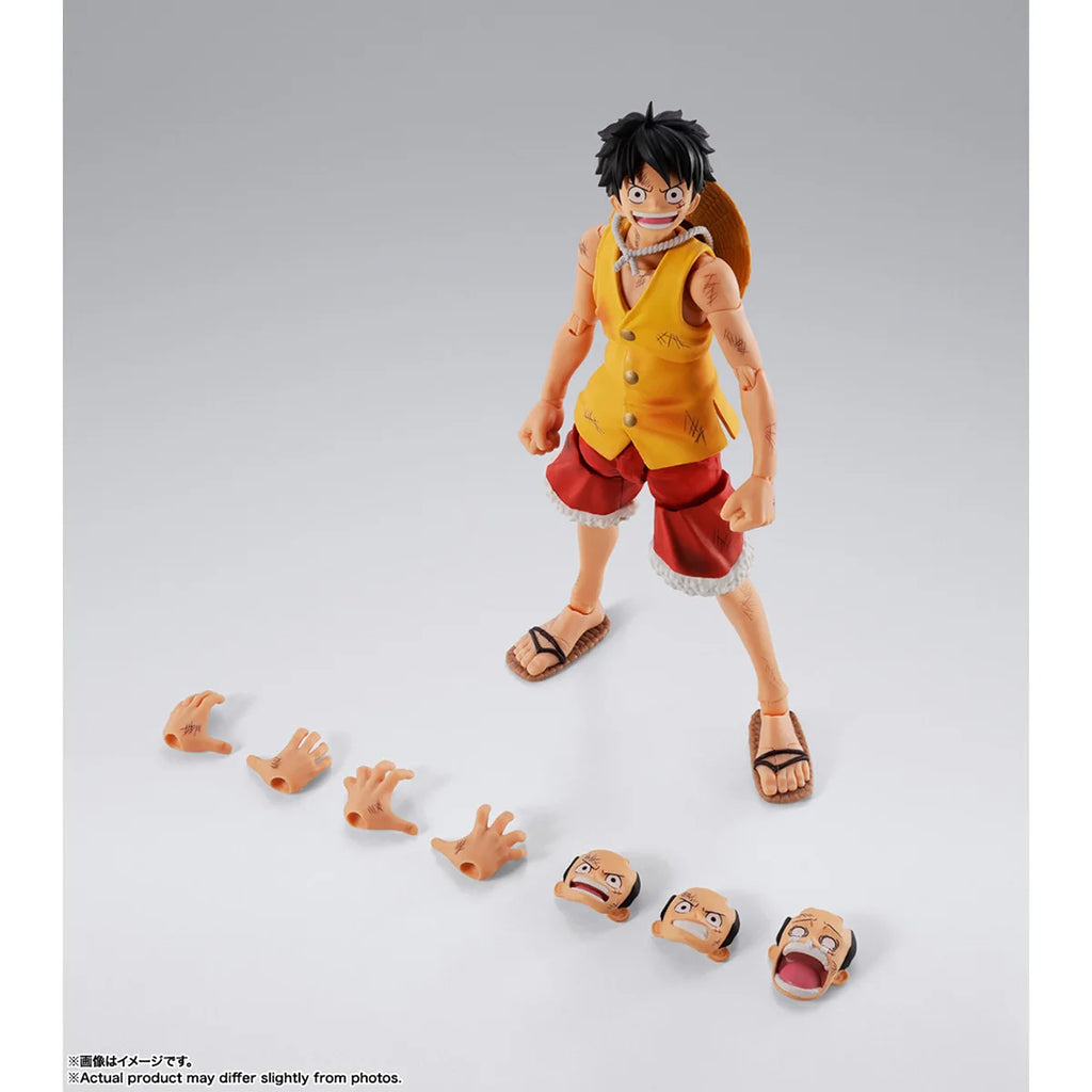Original Bandai S.H.Figuarts Monkey.D.Luffy Marineford Anime Figure 1/12 Action Doll Ornament Collectible Model Toy
