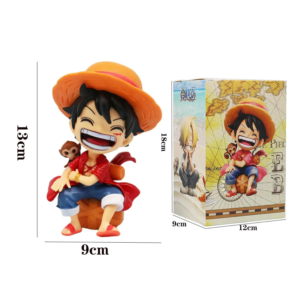 One Piece 13cm Anime Figure One Piece Monkey D Luffy Roronoa Zoro Kawaii Toys Q Figural Nendoroid Car Decoration PVC Model Gift