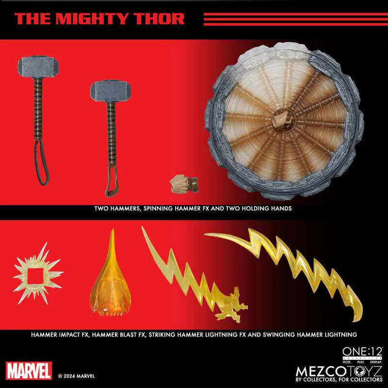 [NEW in Stock] Genuine Mezco One: 12 Marvel Legends, Comic Version of Thor 6 Inch 1/12 Commoner Action Doll Model Toy Gifts