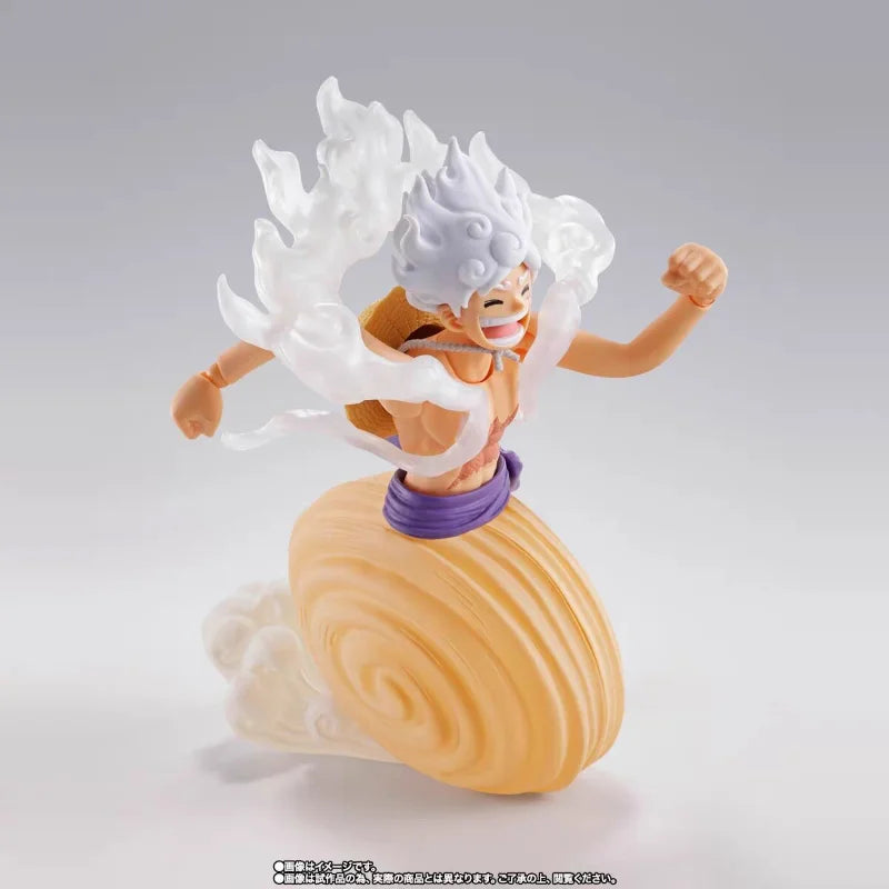 Bandai Original S.H.Figuarts One Piece [Monkey D Luffy -Gear5 Future Island Egghead] Poseable Anime Action Figure Model Toy Gift