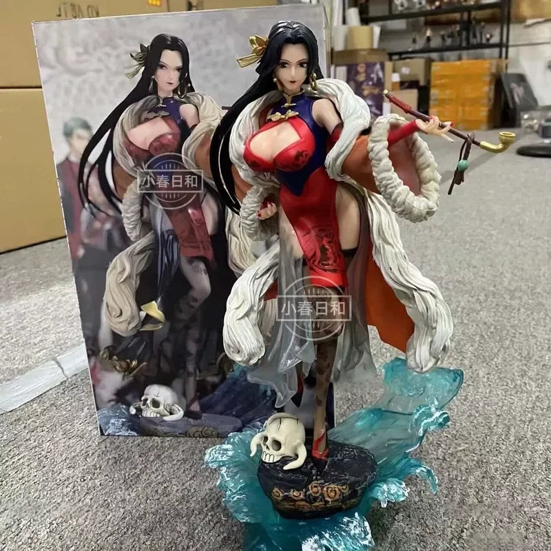 36cm One Piece Boa Hancock Chinese Style Cheongsam Anime Girl Figure Model Statue Boy Collection Desktop Decoration Ornament Toy