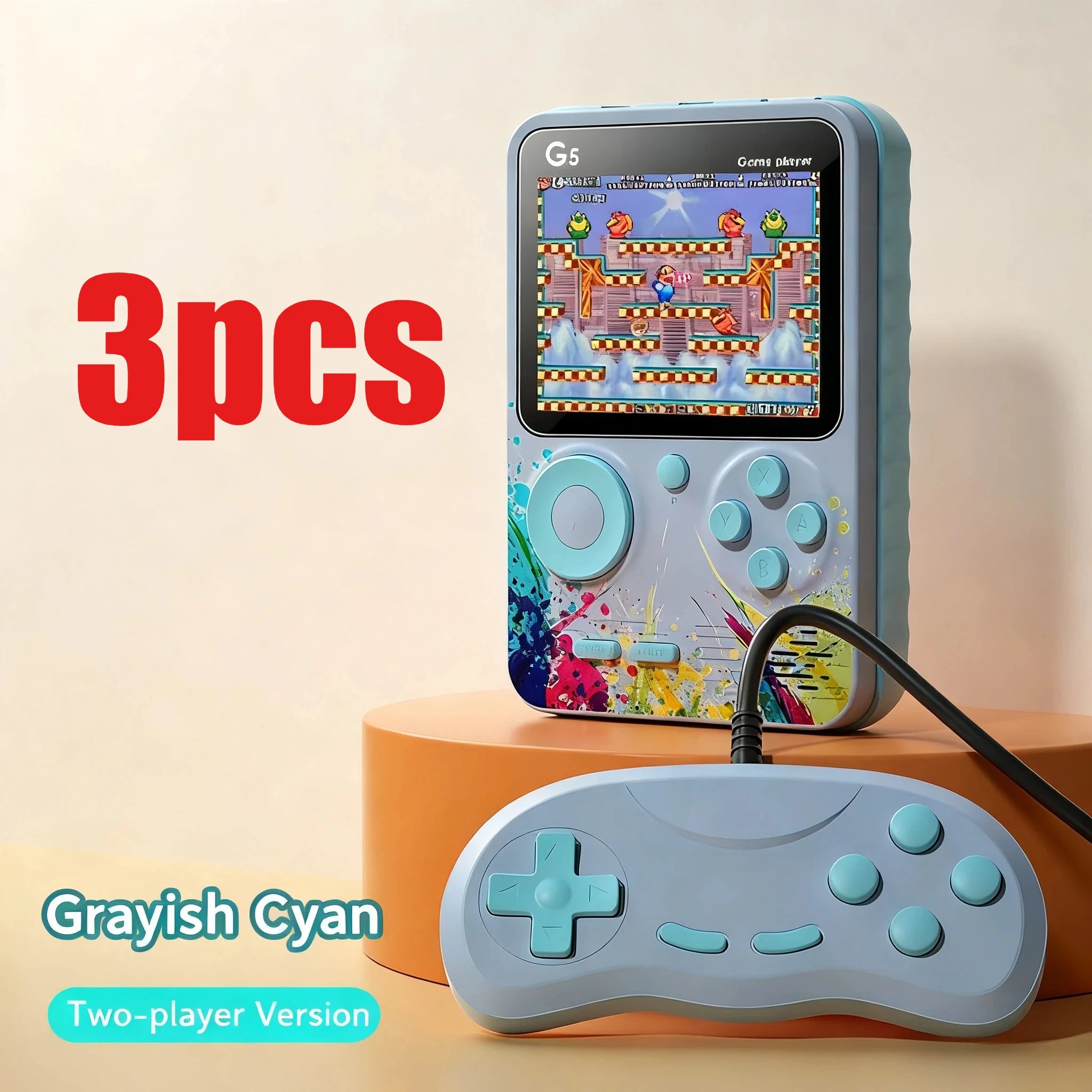G5 3inch High-Defination Retro Handheld Game Console Supports TV built in 500 video Games