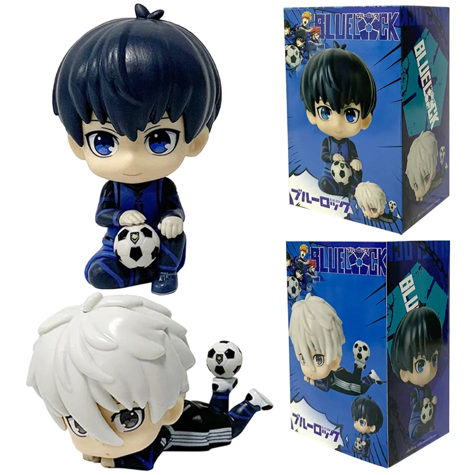 NEW Blue Lock Kawaii Nagi Yisagi Isagi Yoichi Sitting Action Figure Doll Tabletop Model Anime Peripheral Creative Birthday Gift