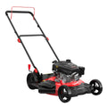 PowerSmart 21 in. 144cc Gas Push Lawn Mower, 2-in-1 Mulching and Discharge, 6-Position Height Adjustment, High Rear Wheels, Gard