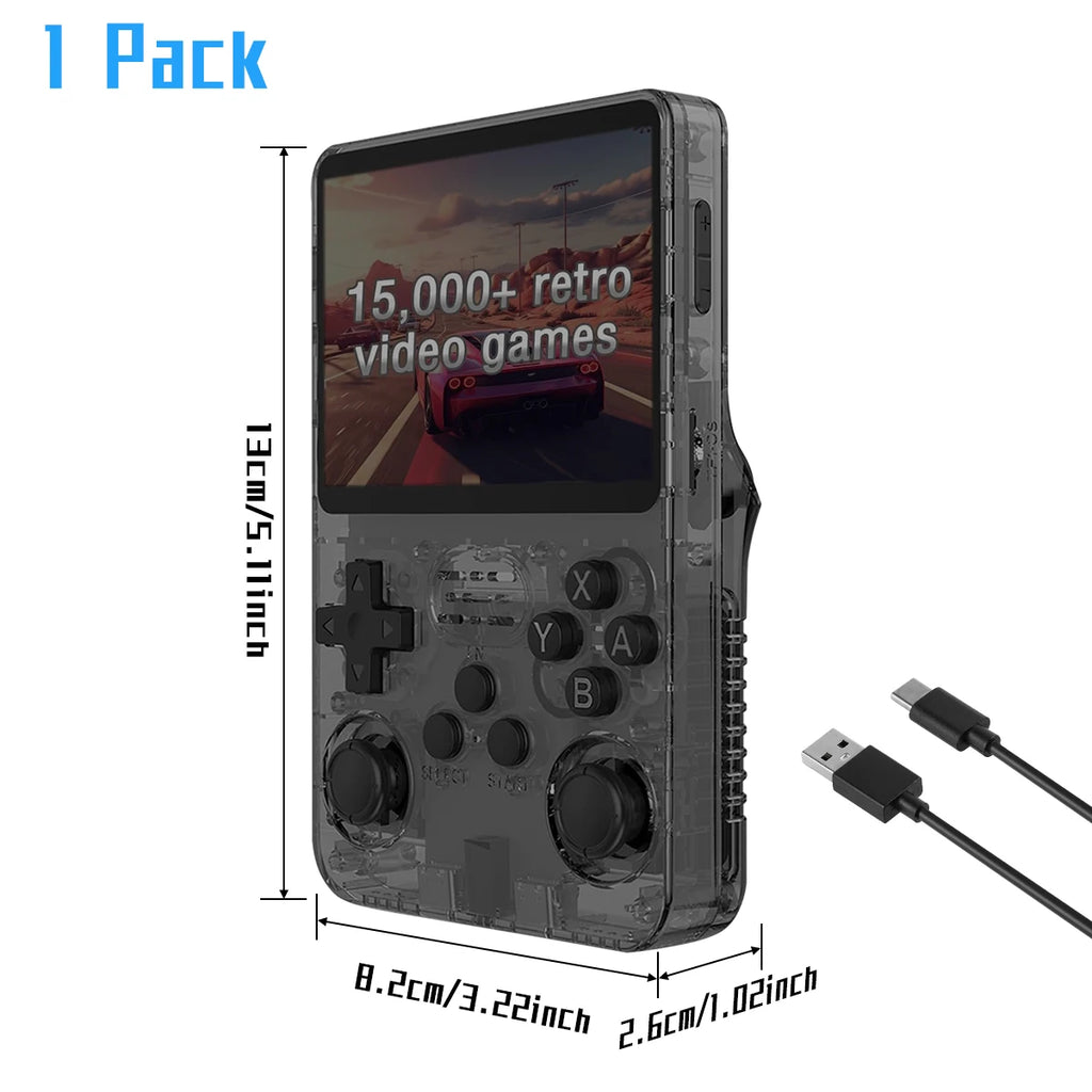 Tragbare R36S-Handheld-Spielekonsole, 3,5-Zoll-IPS-Bildschirm, Linux-System, Retro-Game-Player mit über 15.000 klassischen Spielen, Geschenk für Erwachsene und Kinder