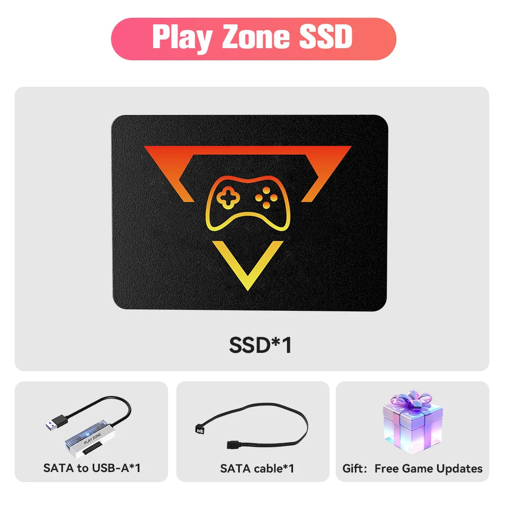 PlayZone 1TB Portable External Game SSD Handheld Game Console For Xbox/PS4/PS3/PS2/Switch Built-in 16000 Games For Win PC/Laptop