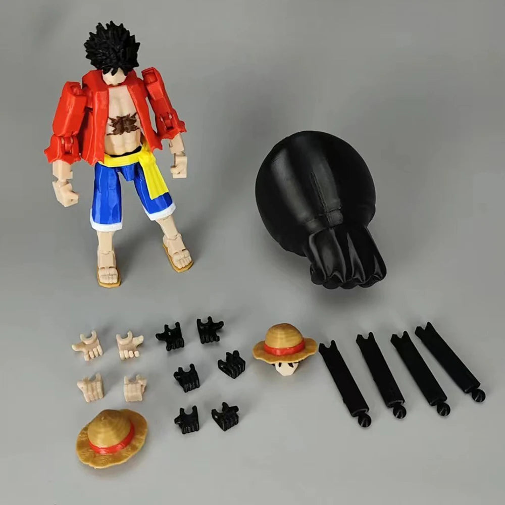 3D Printed ONE PIECE Monkey D Luffy Nika Toys Action Figures Anime Multi-Jointed Shapeshift Toy Mannequin Ornaments Model Gifts