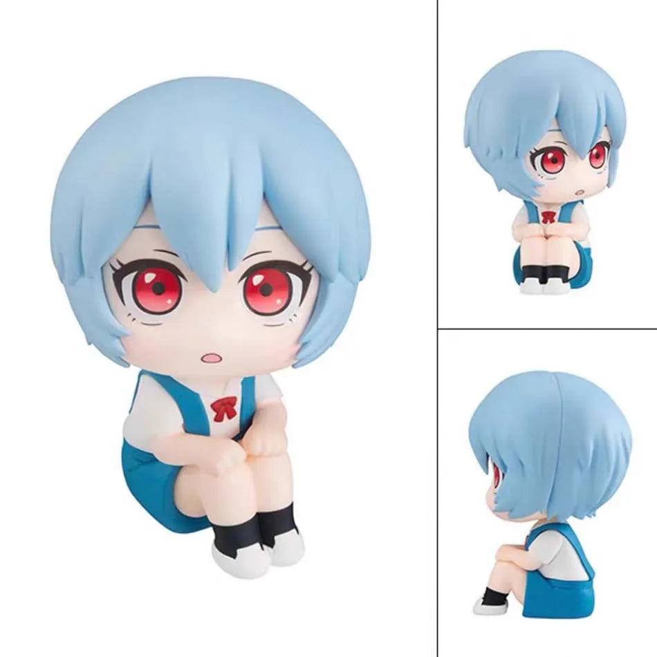 2 estilos, 11cm, Q Ver. Figura de cabeza grande de neón de Genesis Evangelion, modelo de Ayanami Rei Asuka, postura sentada, ado