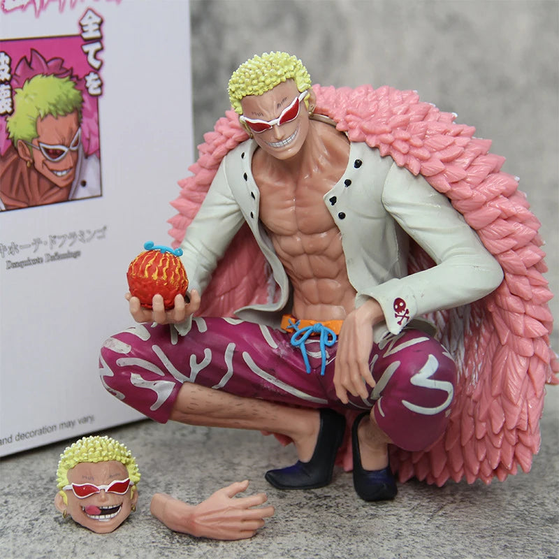 15cm Anime One Piece Figures Oka Shichibukai Donquixote Doflamingo Action Figure PVC Collection Gk Devil Fruit Statue Model Toys