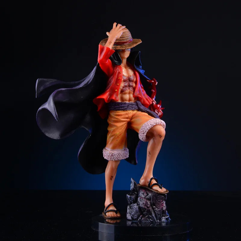 25CM Anime Luffy One Piece Vier Kaiser Monkey D. Luffy PVC Sammler Action Figur Modell Puppe Spielzeug