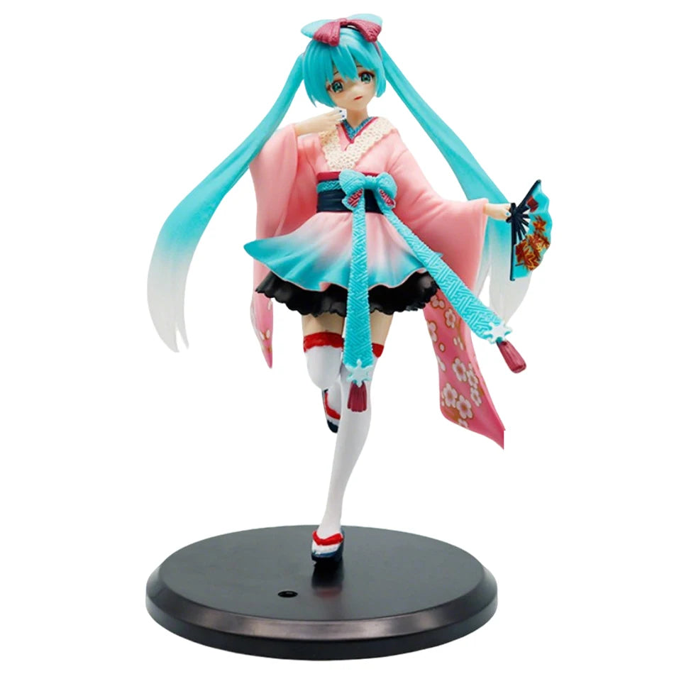 20cm Fashion Hatsune Miku Anime Figure Kimono Hatsune Miku Action Figures Kawaii Girl Figurine PVC Collection Model Toys wholesa
