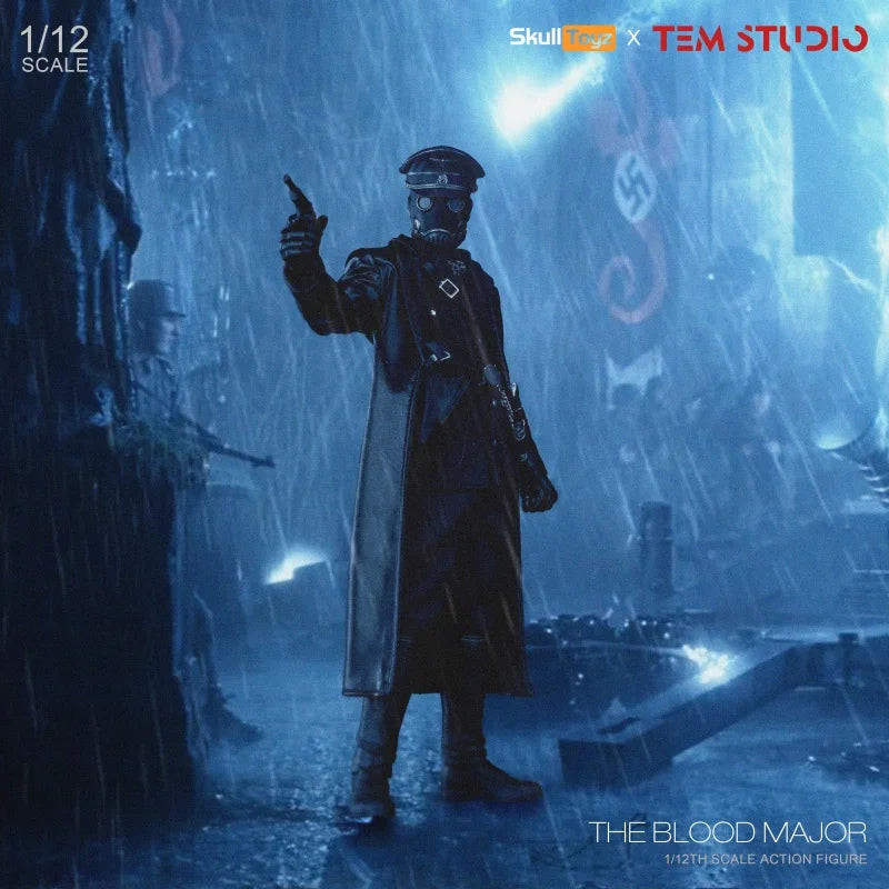 Tem Studio x Skull Toyz The Blood Major 1/12 Scale Collectible Action Figure 6-inch Poseable Model Cloth Outfit Desk Decor