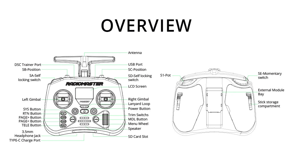 RadioMaster Pocket Hall Gimbal Transmitter Remote Control Portable Lightweight Preinstalled EdgeTX ExpressLRS Or MPM CC2500