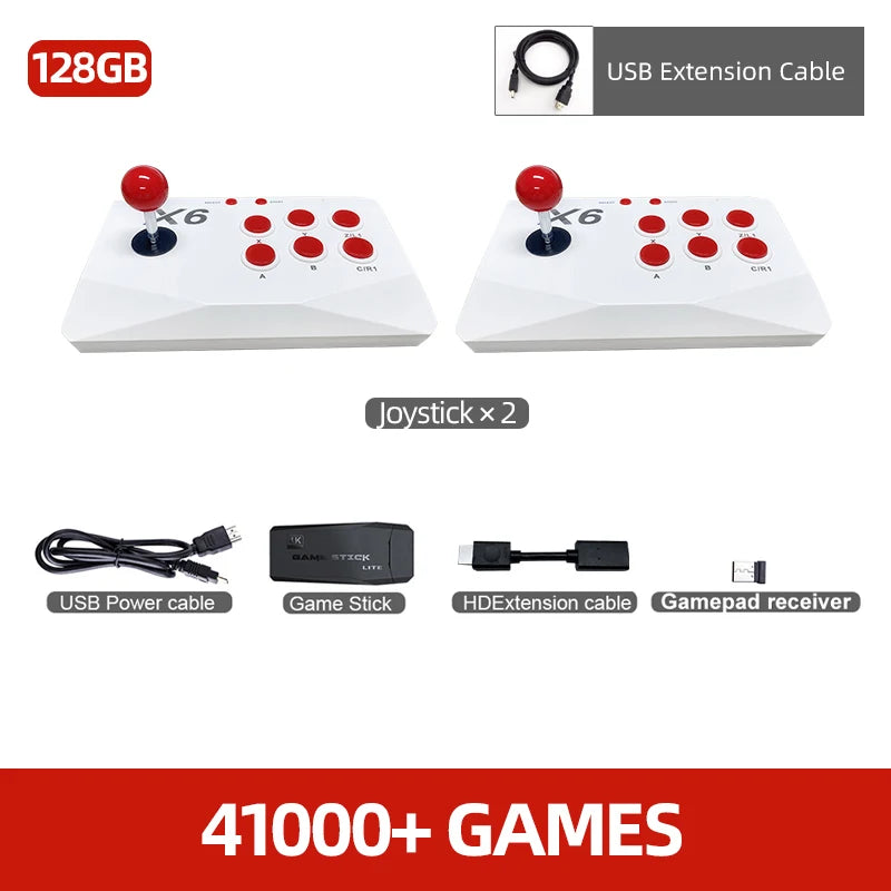 VILCORN M8 Game Stick 4K Arcade Video Game Console for MAME PS1 9 Emulator with Double Arcade Joysitck 41000 Games Retro Machine