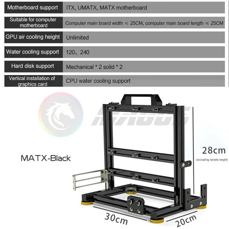 DIY Gamer Schrank MOD ITX MATX PC Fall Open Frame Aluminium Kreative ATX Turm Desktop Gaming Computer Chassis Rack