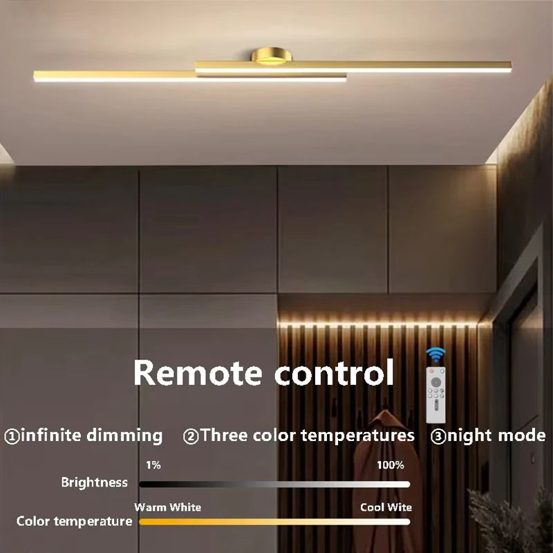 Modern LED Ceiling Light Long Aluminum Double Line Creative Design Ceiling Light Indoor Lighting Fixtures For Corridors Balconie