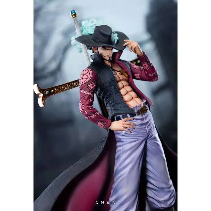 New 28cm ONE PIECE Anime Figures Dracule Mihawk Figures Eagle Eye Display PVC Model Statue Collectible Decoration Boys Toy Gifts