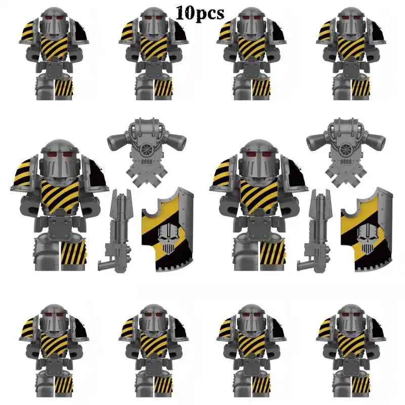 Warhammer 40k Chaos Space Marine Action Figure - Black Legion, Green Eye Lens, Spiked Armor, Combi-Bolter, Collectible Miniature