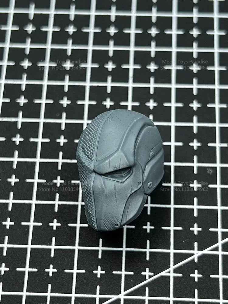 Unbemalter DIY 1/12 Men Soldier Anime Deathstroke White Model Head Antihero Wilson Head Sculpt passend für 6-Zoll-Actionfigurenkörper