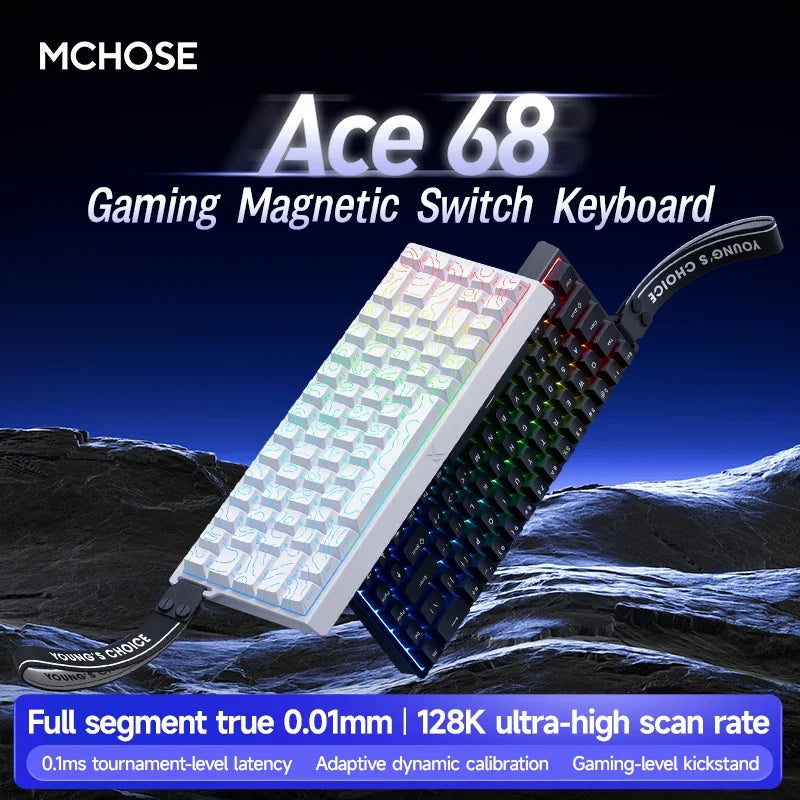 MCHOSE ACE60 Pro ACE68 Esports Wired Mechanical Keyboard Magnetic Switch Hot Swap Customized Gaming Keyboard Pc Gamer Accessorie