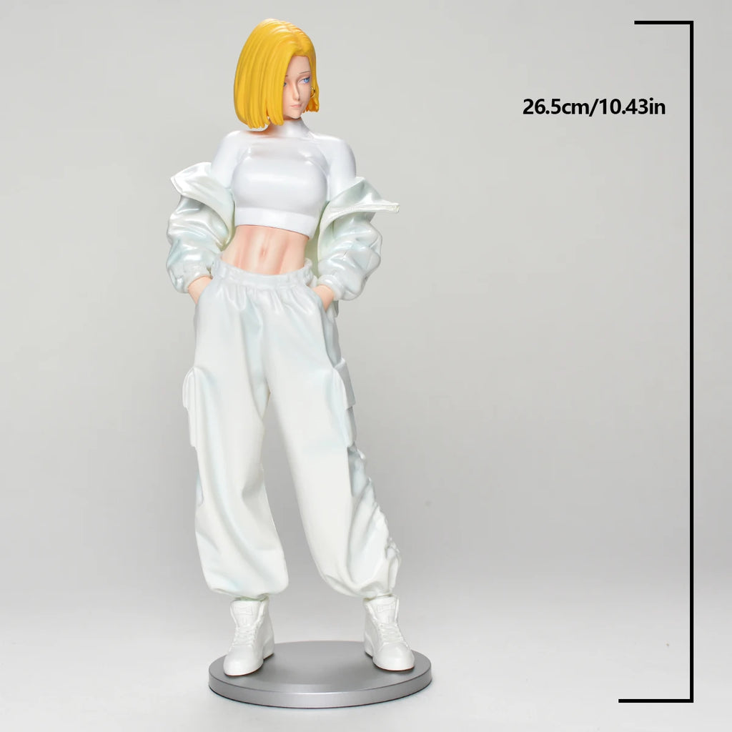 26.5cm/10.43in Anime Dragon Ball Z Android 18 Figure Android 18 Action Figure Collectible Statue Model Toy Gift