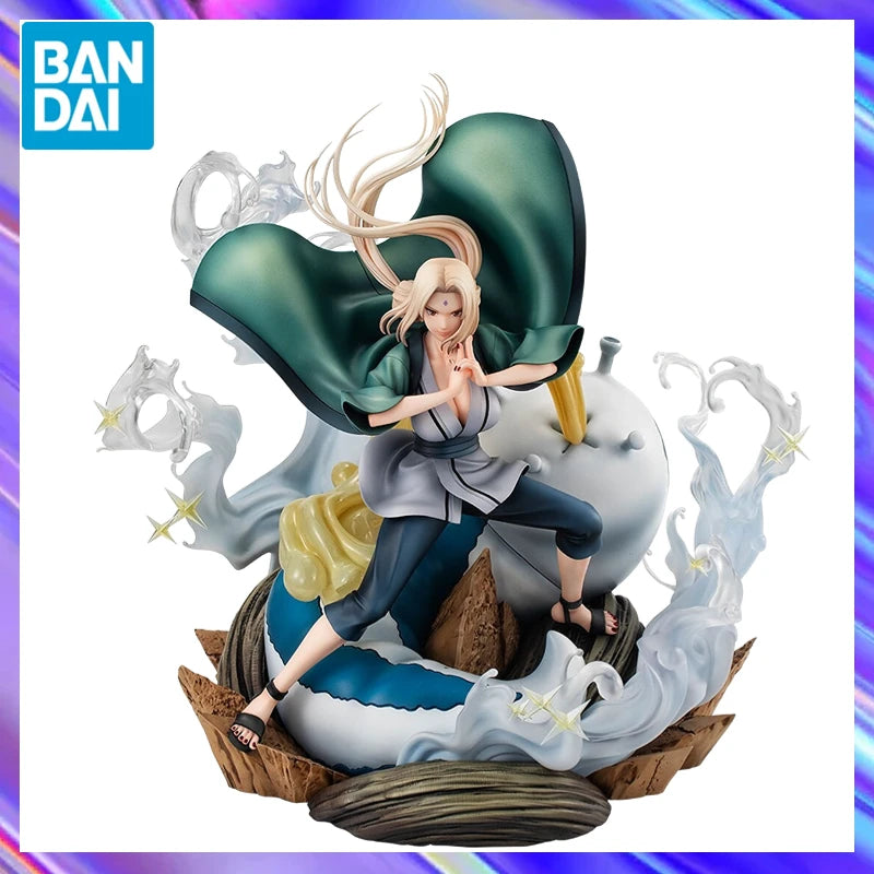 Original in Stock BANDAI NARUTO Shippuden GALS DX Tsunade 3 Figures Model Toy Gift Collection Ornament
