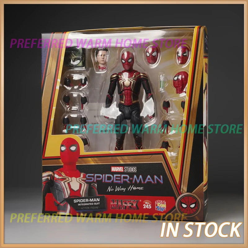 In Stock Originate MAFEX 245 Spider Man Integrated Suit Movability Model Toys Collect Spider-Man: No Way Home ACTION FIGURE