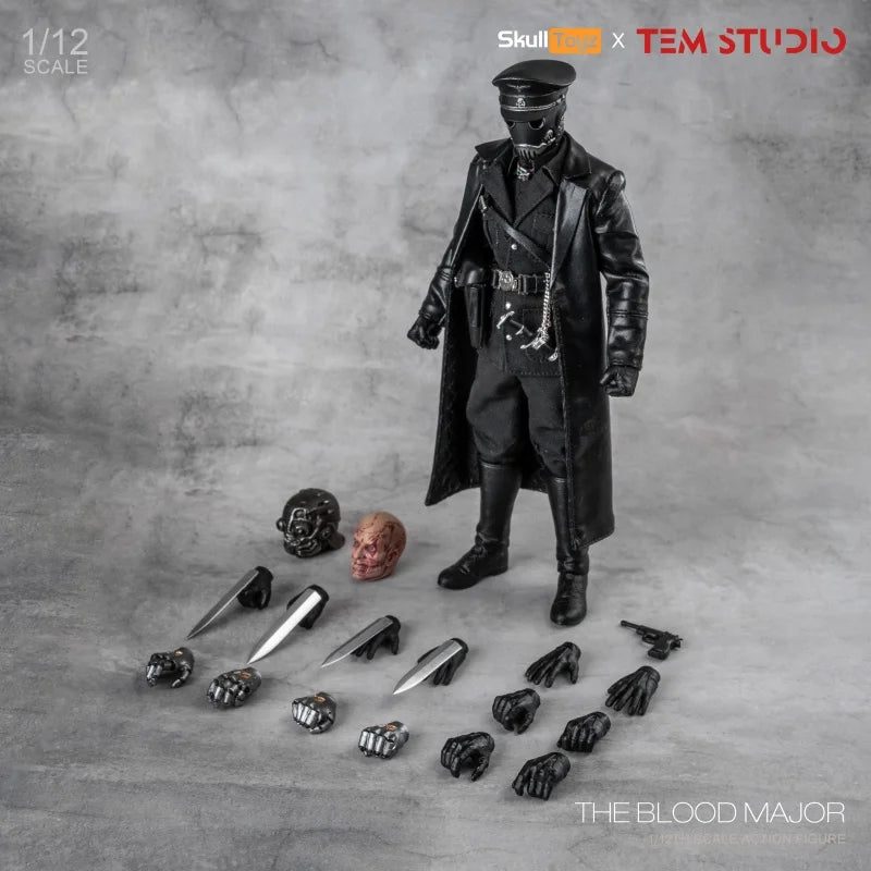 Tem Studio x Skull Toyz The Blood Major 1/12 Scale Collectible Action Figure 6-inch Poseable Model Cloth Outfit Desk Decor