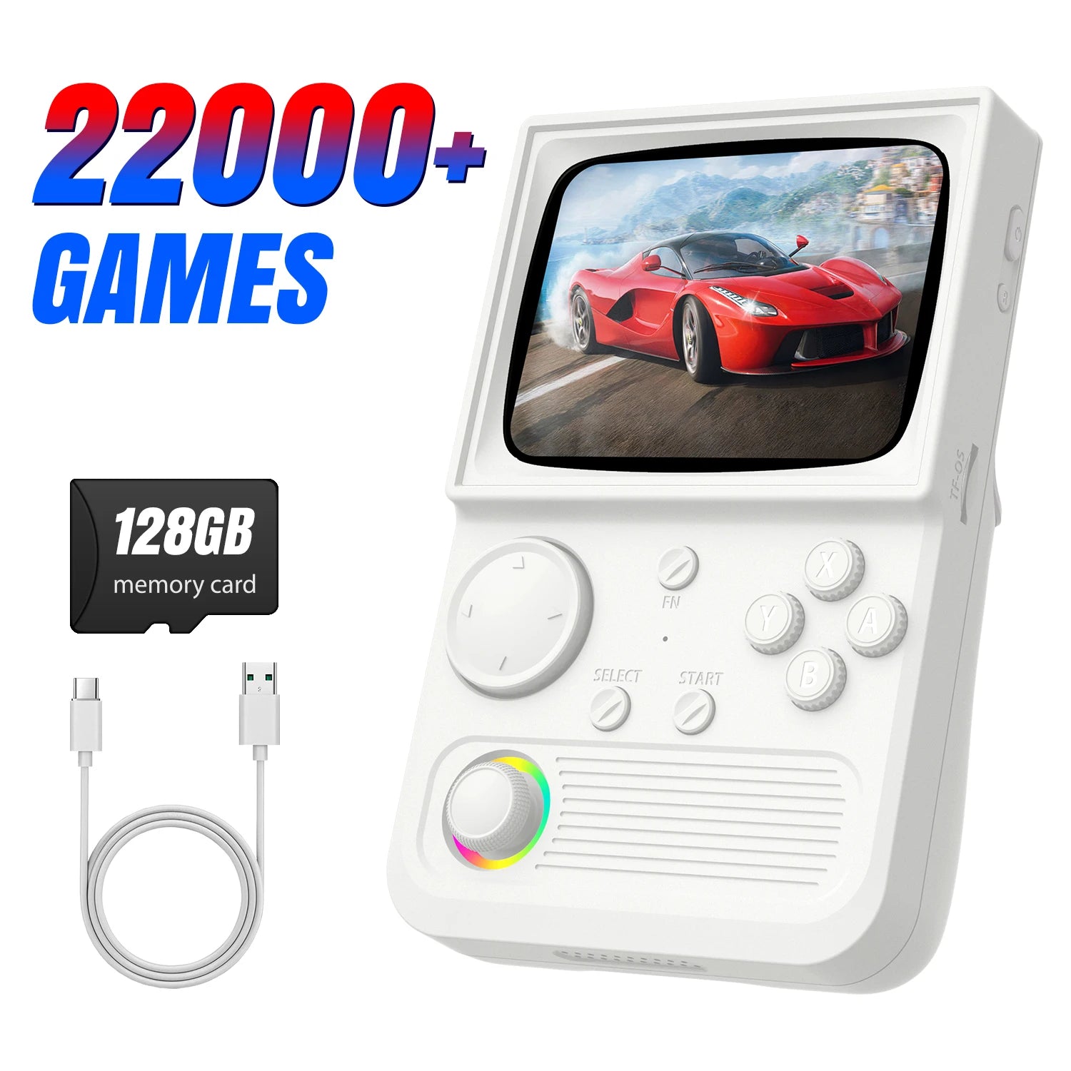 R36T Retro Handheld Game Console EmuELEC System 3.5 Inch IPS Screen Portable Pocket Video Player RK3326 Chip 64/128G 18000+Games